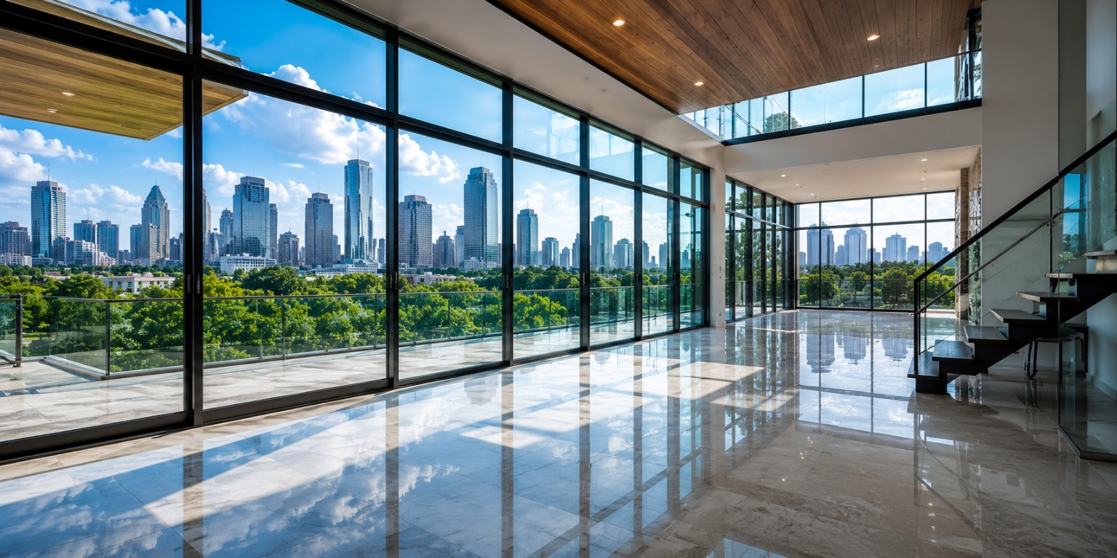 High-Rise Floor to Ceiling Glass Walls